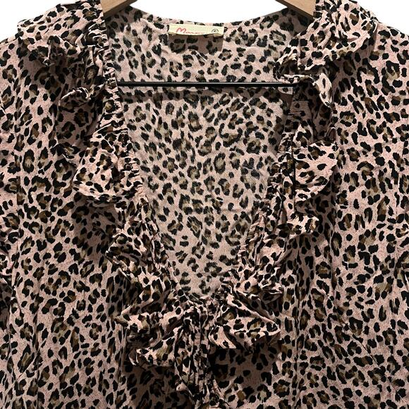 Anthropologie Maronie Leopard Print Ruffled Dress Size Small - Picture 4 of 7